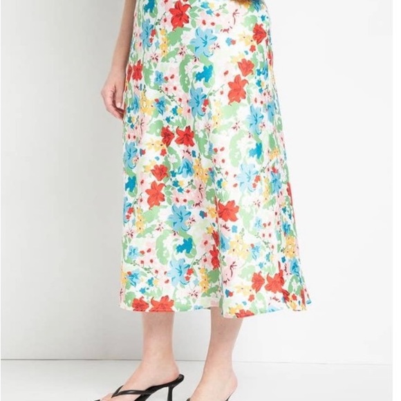 Eloquii long satin print skirt - Picture 2 of 5